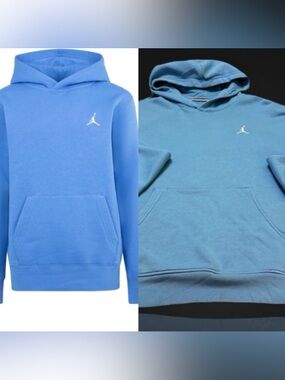 Jordan Light Blue Hoodie with Red Jumpman Logo M
